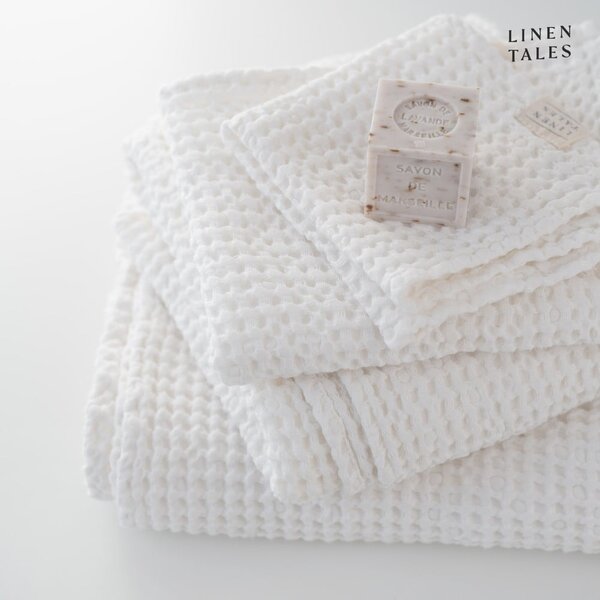 Asciugamani e teli da bagno bianchi in un set di 3 pezzi White - Linen Tales