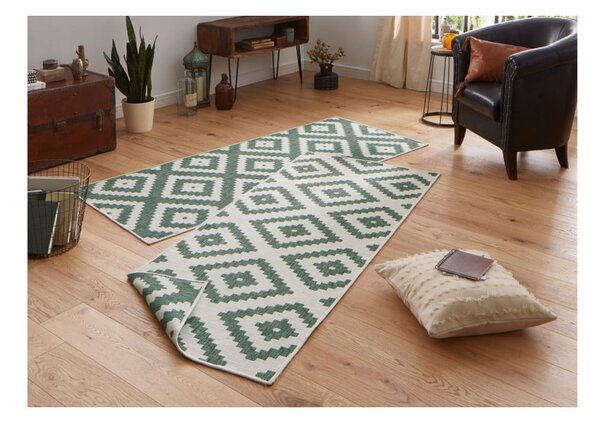 Tappeto per esterni verde e crema , 80 x 250 cm Malta - NORTHRUGS