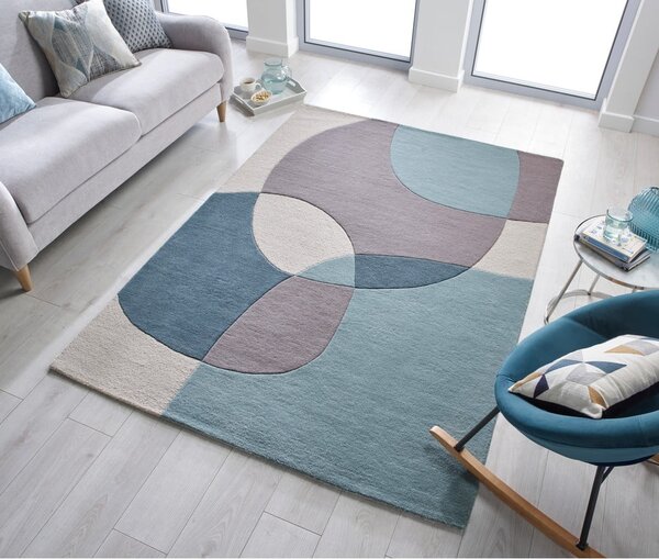 Tappeto in lana blu/beige 120x170 cm Glow - Flair Rugs