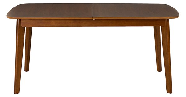 Tavolo da pranzo scandinavo allungabile con prolunghe integrate in legno scuro noce L168-228 cm LEENA