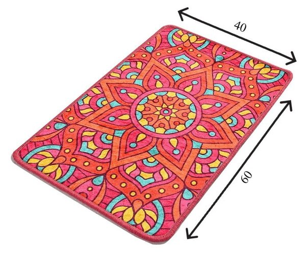 Tappeto da bagno con motivo mandala Mandala, 60 x 40 cm - Foutastic