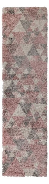 Tappeto rosa/grigio 60x230 cm Nuru - Flair Rugs