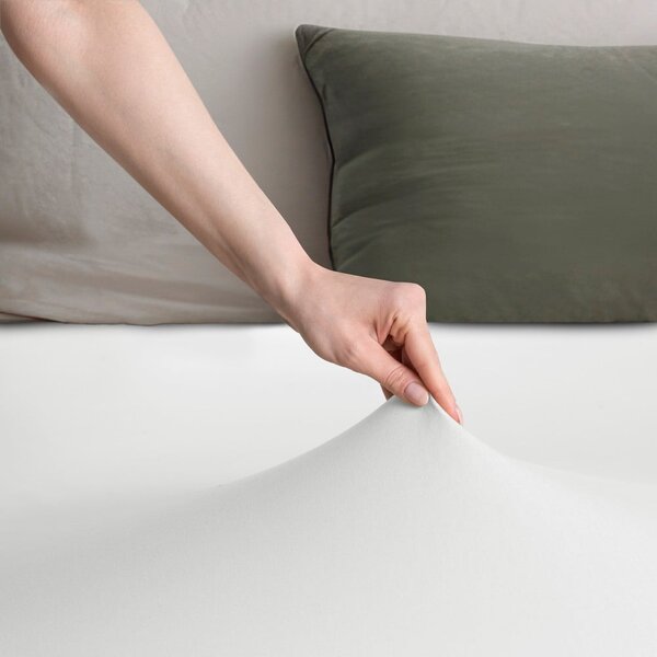 Lenzuolo con angoli bianco in jersey 120x200 cm Amber – Restilo