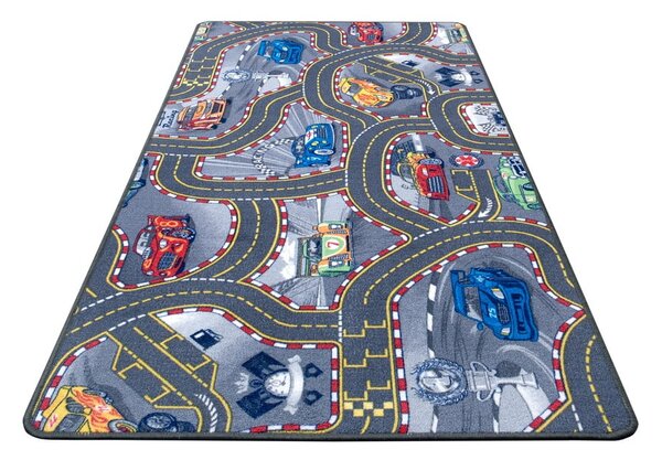 Tappeto da gioco per bambini blu 90x200 cm Race Track – Hanse Home