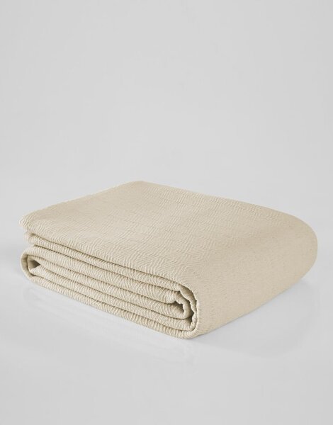 Copriletto in cotone crema per letto matrimoniale 200x230 cm Serenity - Mijolnir