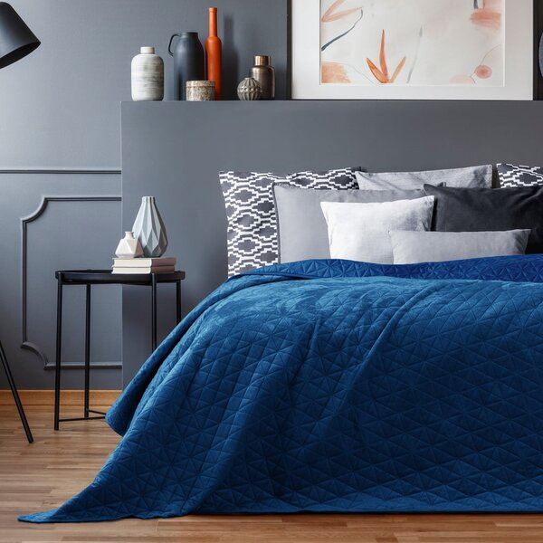 Copriletto blu Royal, 220 x 240 cm Laila - AmeliaHome