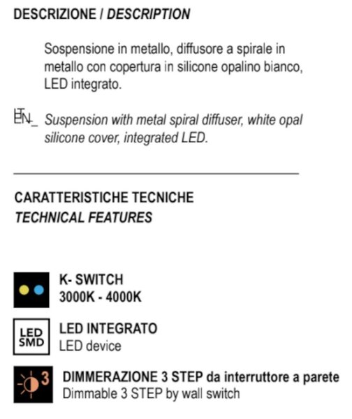Lampadario moderno promoingross boucle s1 led metallo silicone - Promoingross