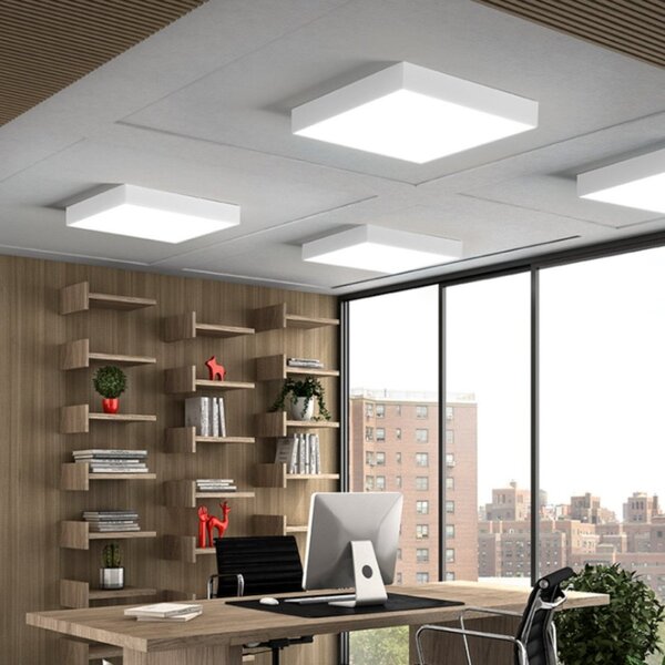 Plafoniera moderna promoingross box q15 q30 q50 q80 led metallo metacrilato - Promoingross