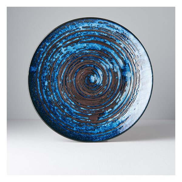 Piatto in ceramica blu Swirl, ø 29 cm Copper - MIJ