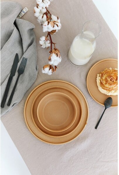 Set di piatti color salmone in gres 12 pz Malia - Bonami Selection