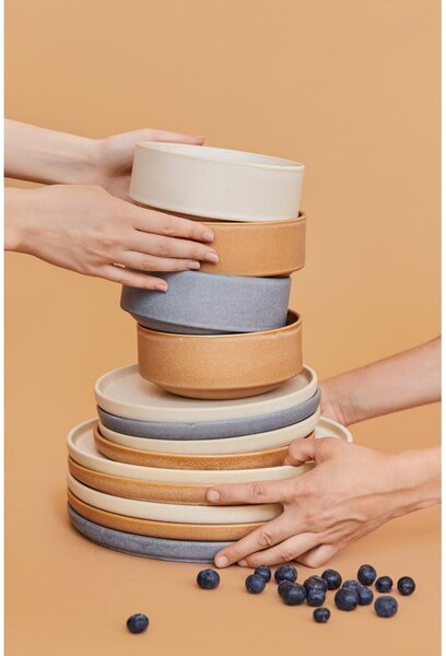 Set di piatti color salmone in gres 12 pz Malia - Bonami Selection