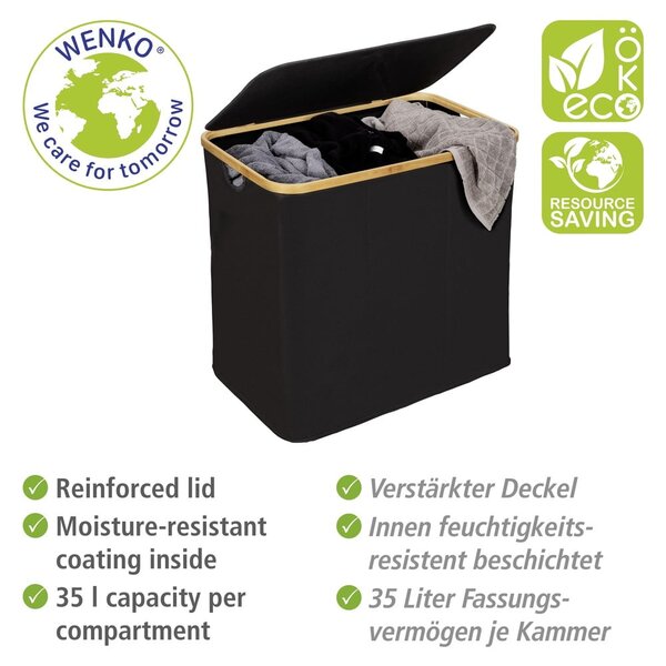 Cesto portabiancheria in tessuto 105 l Trio Ecori - Wenko