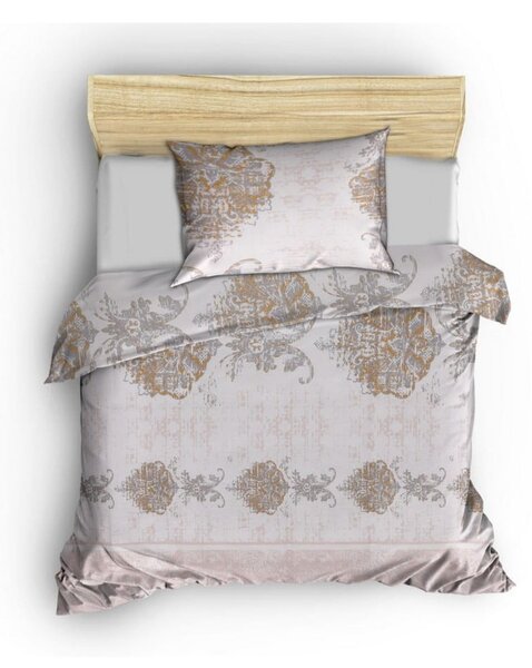 Biancheria da letto singola in cotone Renforcé marrone/beige 140x200 cm Daisy - Mijolnir