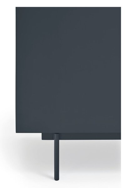 Tavolo TV in rovere decorato in colore antracite-naturale 180x45 cm Otto - Teulat