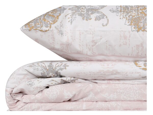 Biancheria da letto singola in cotone Renforcé marrone/beige 140x200 cm Daisy - Mijolnir