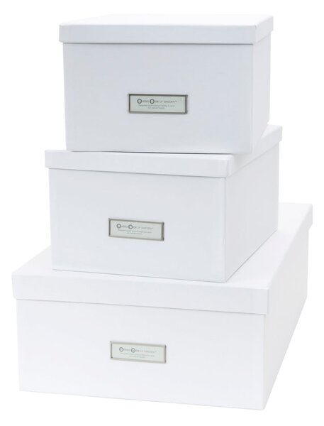 Set di 3 scatole portaoggetti bianche Inge - Bigso Box of Sweden