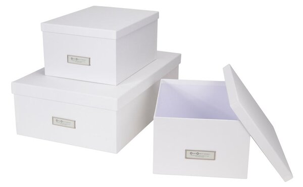 Set di 3 scatole portaoggetti bianche Inge - Bigso Box of Sweden