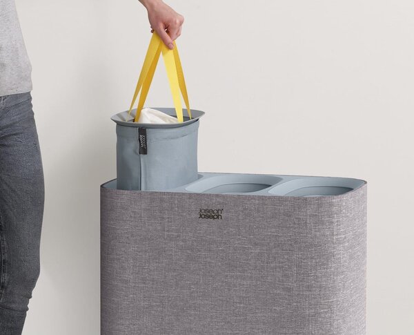 Cesto portabiancheria in tessuto grigio 90 l Tota Trio - Joseph Joseph