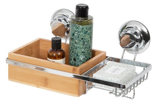 Cestino da parete in bambù con portasapone Spa - Compactor