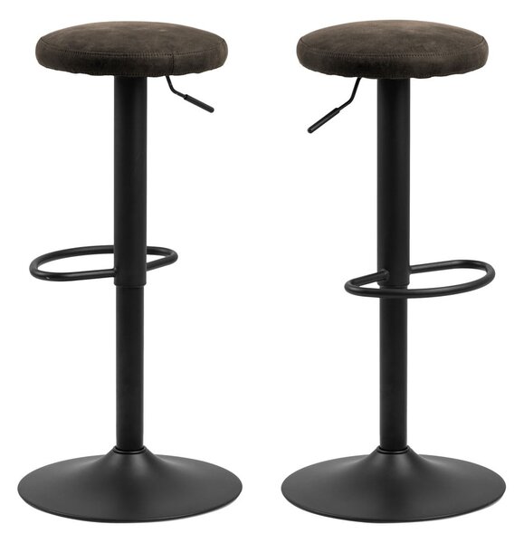 Sedia da bar grigia in imbottito con altezza regolabile (altezza della seduta 62 cm) Finch – Actona