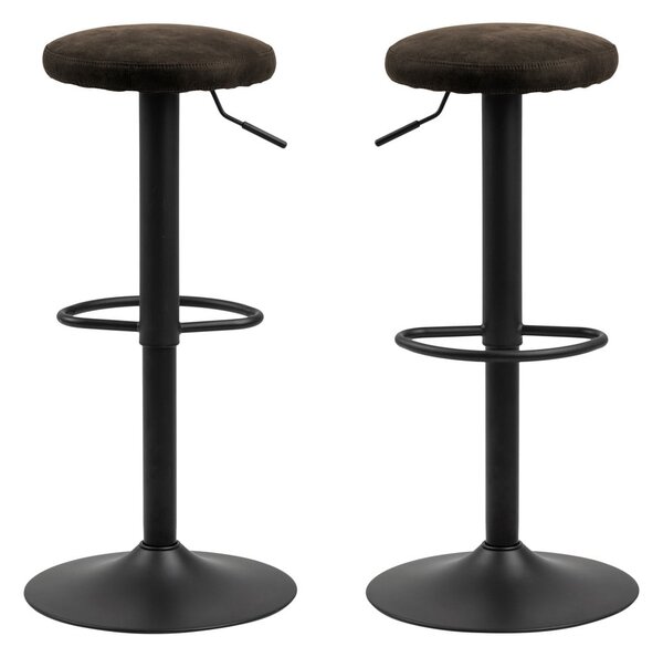 Sedia da bar grigia in imbottito con altezza regolabile (altezza della seduta 62 cm) Finch – Actona