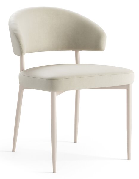 IRIS Beige Sabbia (tessuto Victoria A80)/telaio beige - MODERNA SEDIA IMBOTTITA PER SALONE/SALA DA PRANZO BOHO