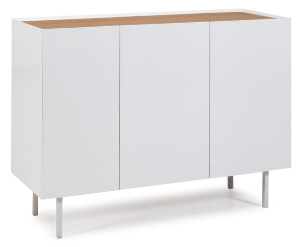 Cassettiera bassa bianca effetto rovere 110x85 cm Arista - Teulat