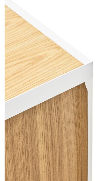 Cassettiera bassa bianca effetto rovere 110x85 cm Arista - Teulat