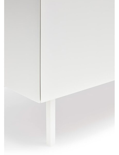 Cassettiera bassa bianca effetto rovere 110x85 cm Arista - Teulat