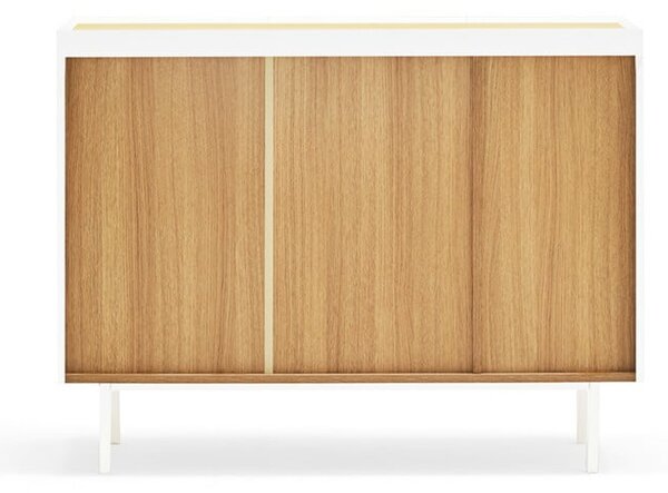 Cassettiera bassa bianca effetto rovere 110x85 cm Arista - Teulat