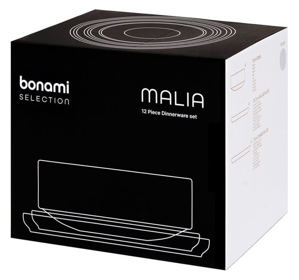 Set di piatti color crema in gres 12 pz Malia - Bonami Selection
