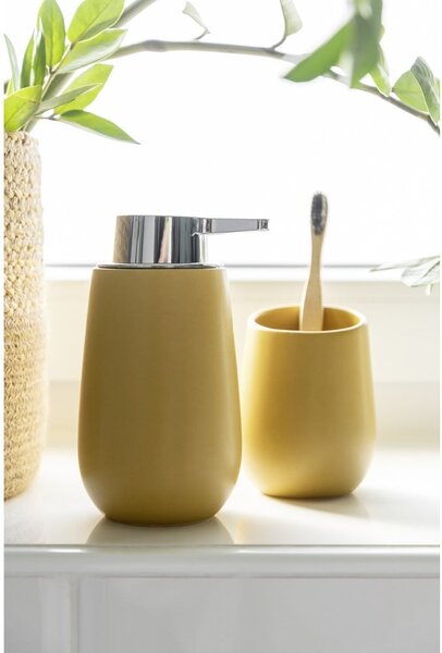 Dispenser di sapone in ceramica gialla 0,32 l Badi - Wenko