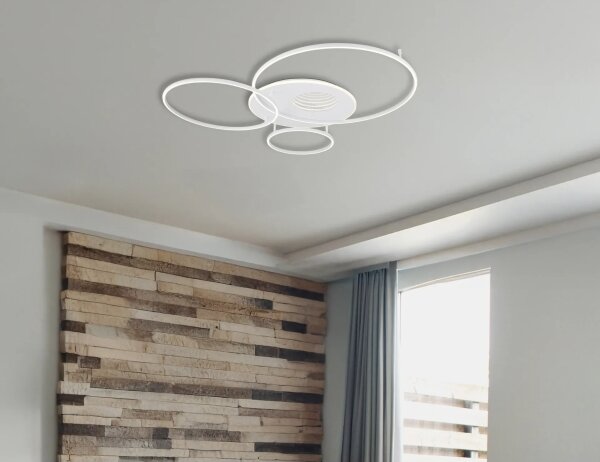 Globo 48466-70W-LED Plafoniera dimmerabile INVERTINA 70W/230V 105x26,5 cm bianca + telecomando