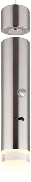 Globo 16060N - Lampada ricaricabile LED dimmerabile 2 in 1 PELO LED/2W/230/5V cromo opaco