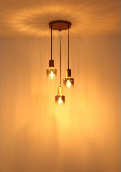 Globo 54318-3HR - Lampadario sospeso su cavo WALTON 3xE27/40W/230V