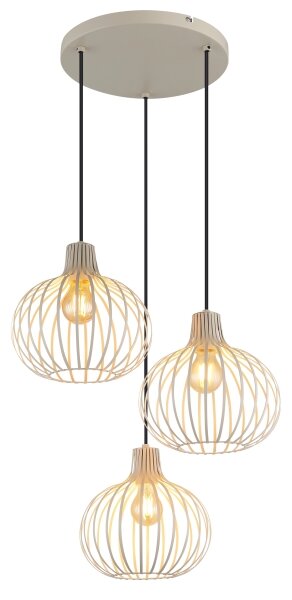 Globo 33379319 - Lampadario a sospensione con cavo MATEO 3xE27/40W/230V beige