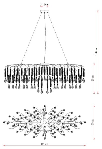 Globo 64141H2 - Lampadario a sospensione KINGA 12xE14/40W/230V