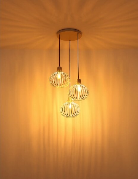 Globo 33379319 - Lampadario a sospensione con cavo MATEO 3xE27/40W/230V beige