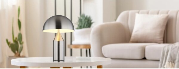 Globo 21030N - Lampada da tavolo ATOMA 2xE27/40W/230V cromo opaco