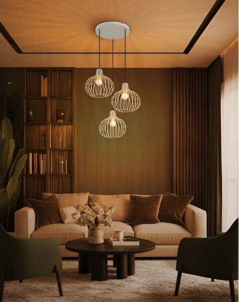 Globo 33379319 - Lampadario a sospensione con cavo MATEO 3xE27/40W/230V beige