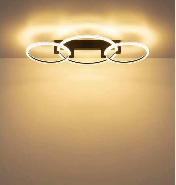 Globo 48050D2S - Plafoniera LED FLETCHER LED/40W/230V 3000K 76x38 cm nera