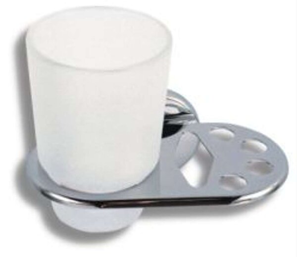 Novaservis Metalia 1 - Supporto per bicchiere e spazzolino, cromo/vetro 6149,0