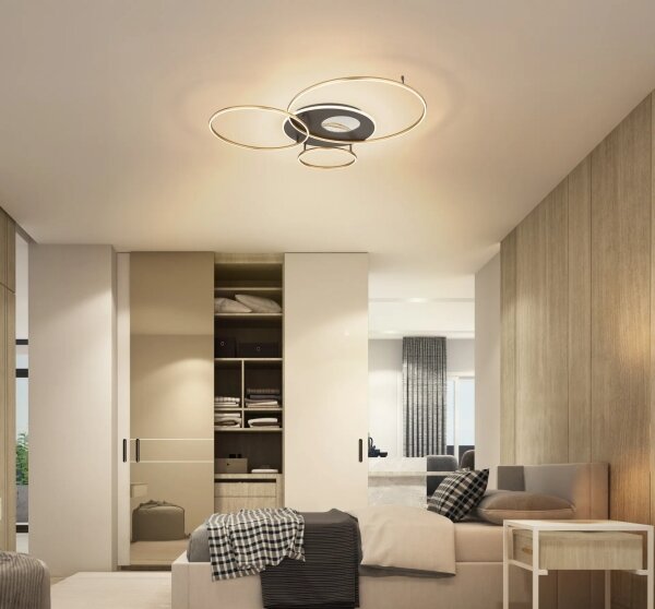 Globo 48466-54 - Plafoniera LED dimmerabile INVERTINA 54W/230V 90x70 cm nero+telecomando