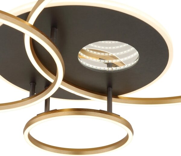 Globo 48466-54 - Plafoniera LED dimmerabile INVERTINA 54W/230V 90x70 cm nero+telecomando