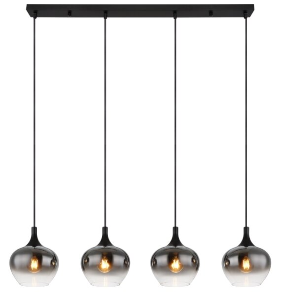 Globo 15548-4H - Lampada a sospensione con cavo MAXY 4xE27/40W/230V nero