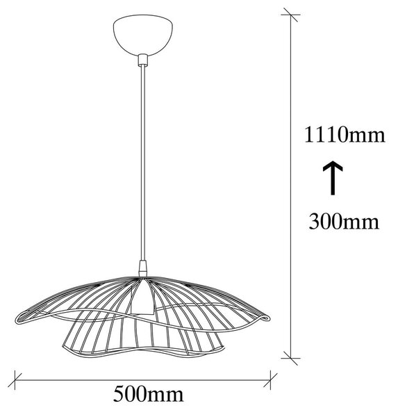 Lampadario nero con paralume in metallo ø 50 cm Farac – Opviq lights