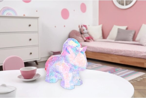 Globo 28088N - Lampada da tavolo decorativa LED ricaricabile e dimmerabile BRONDAR LED/4W/5V 1800 mAh unicorno