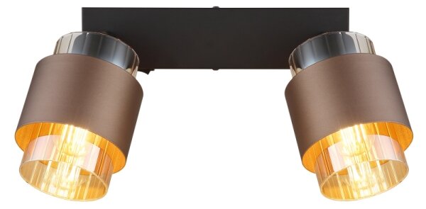 Globo 15560-2C - Faretto MILLEY 2xE27/40W/230V nero/bronzo