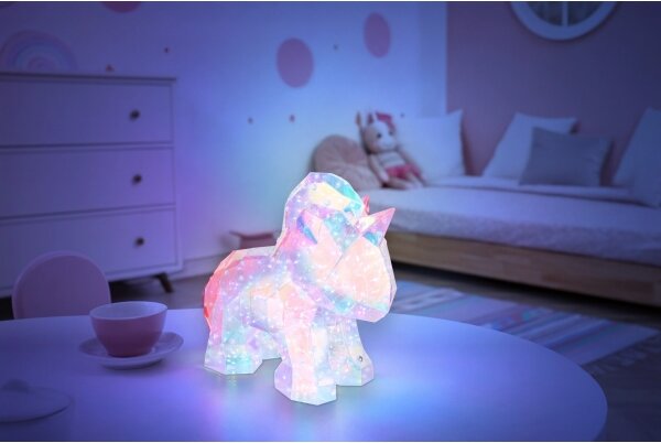 Globo 28088N - Lampada da tavolo decorativa LED ricaricabile e dimmerabile BRONDAR LED/4W/5V 1800 mAh unicorno