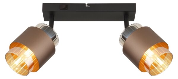 Globo 15560-2C - Faretto MILLEY 2xE27/40W/230V nero/bronzo